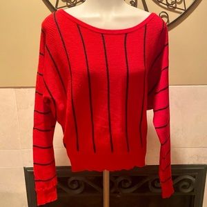 Express Red and black striped ribbed sweater Size S